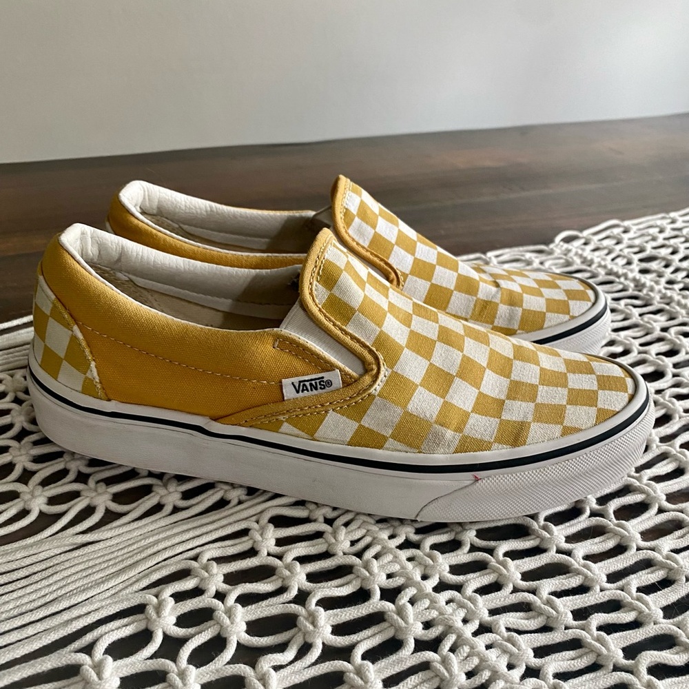 Vans checkered slide on shoes